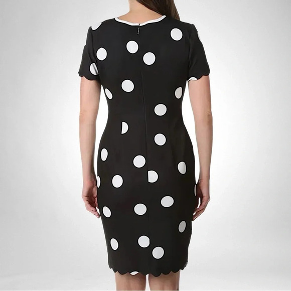 Karl Lagerfeld black w/ white polka dot sheath dress sizes 4 & 0 - Picture 3 of 8